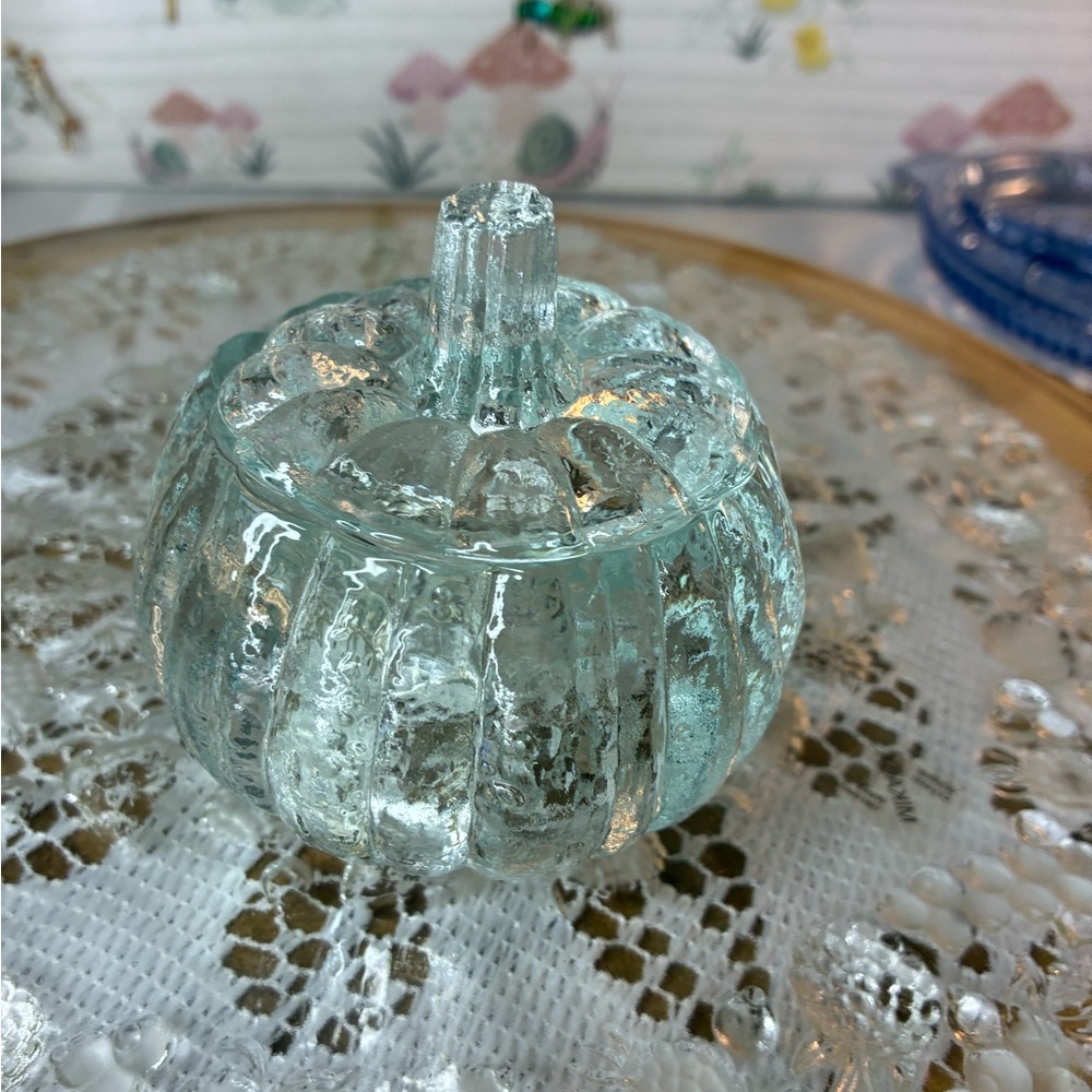 Clear Glass Pumpkin Decor